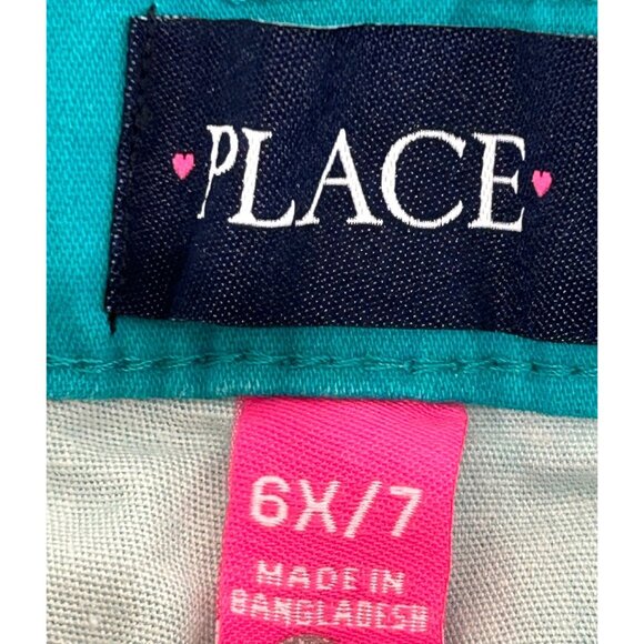 Children’s Place Girls Pants 6X/7 Turquoise White Polkadots Jeggings Jean Style - Picture 3 of 16